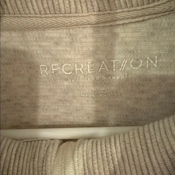 THREAD & SUPPLY KRISTINE PULLOVER Oatmeal Quarter-Zip Sweater - Picture 5 of 6